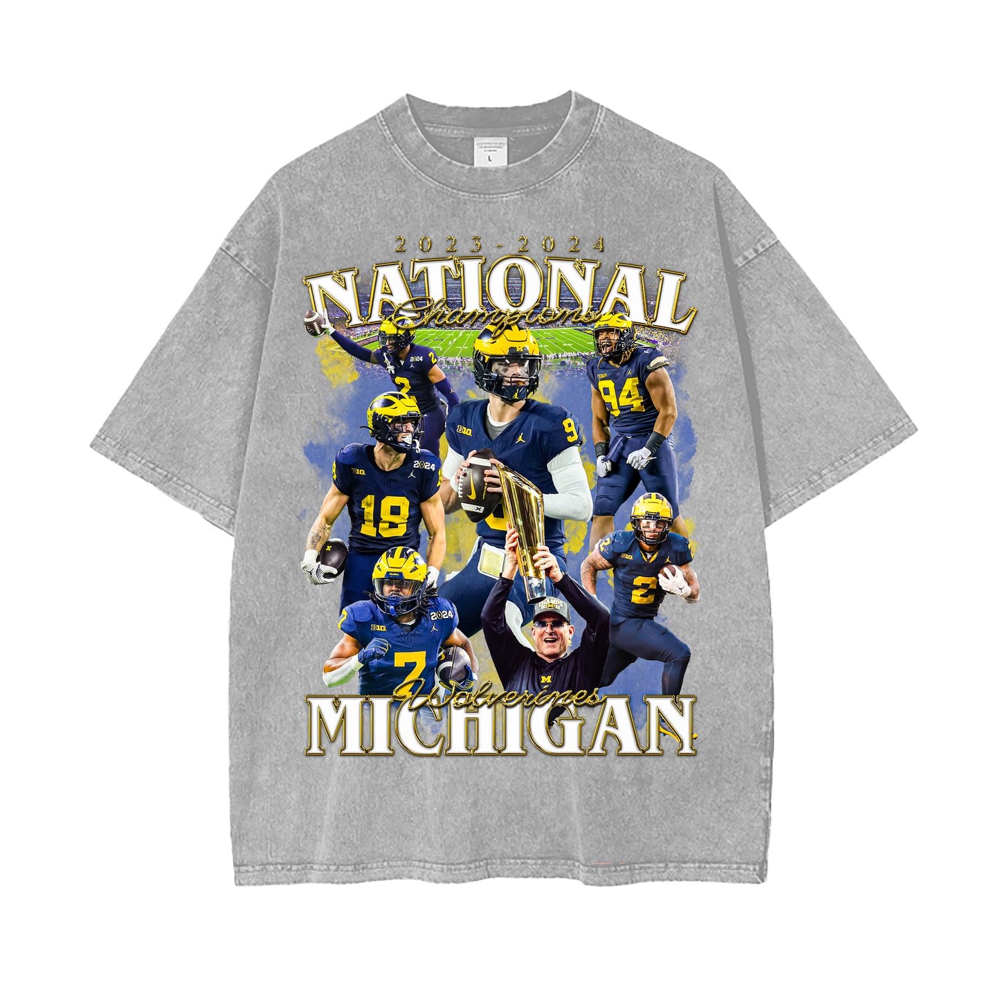Michigan Football 2023-24 National Champions Vintage Graphic Tee