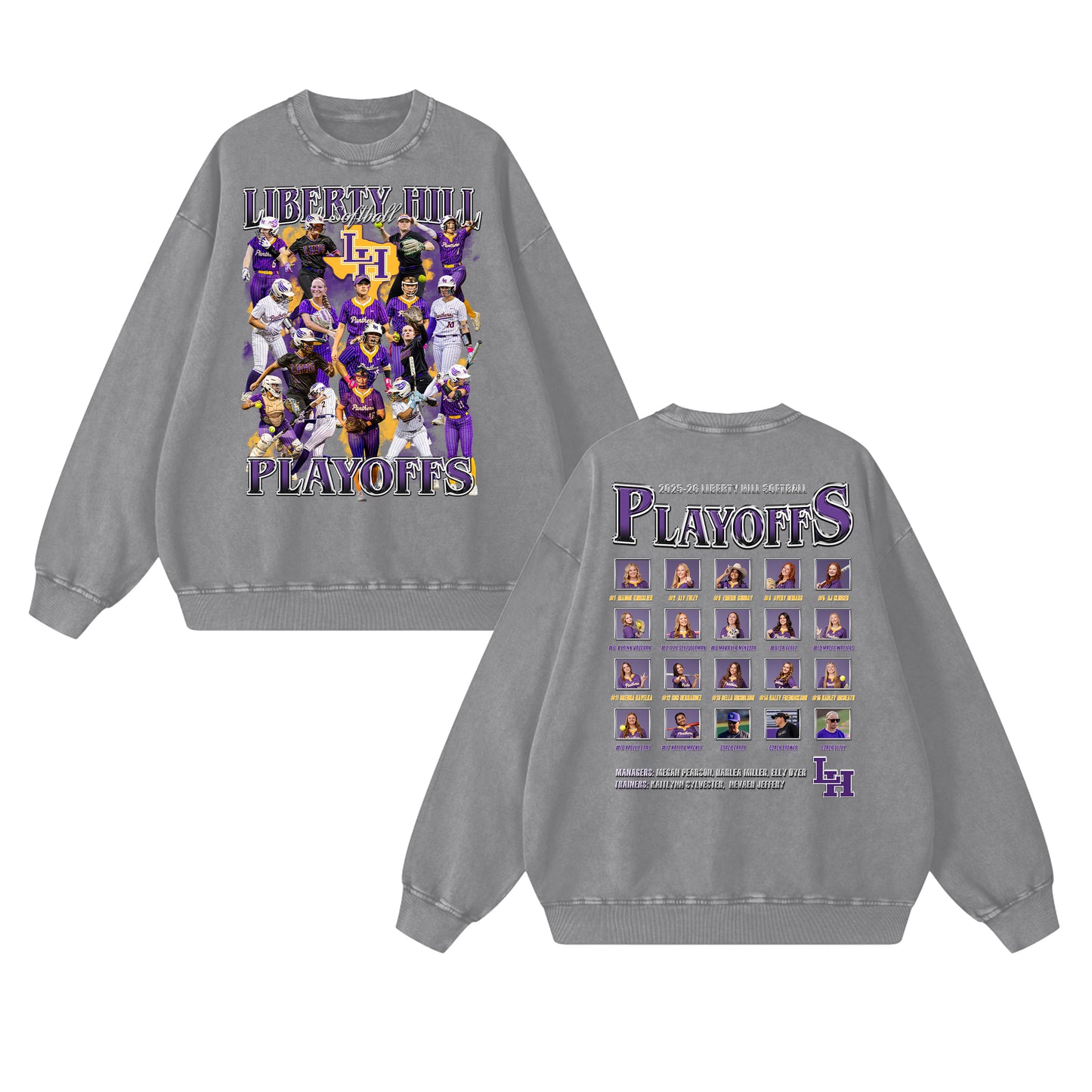 2025-26 Liberty Hill Softball Playoffs Oversized Vintage Crewneck