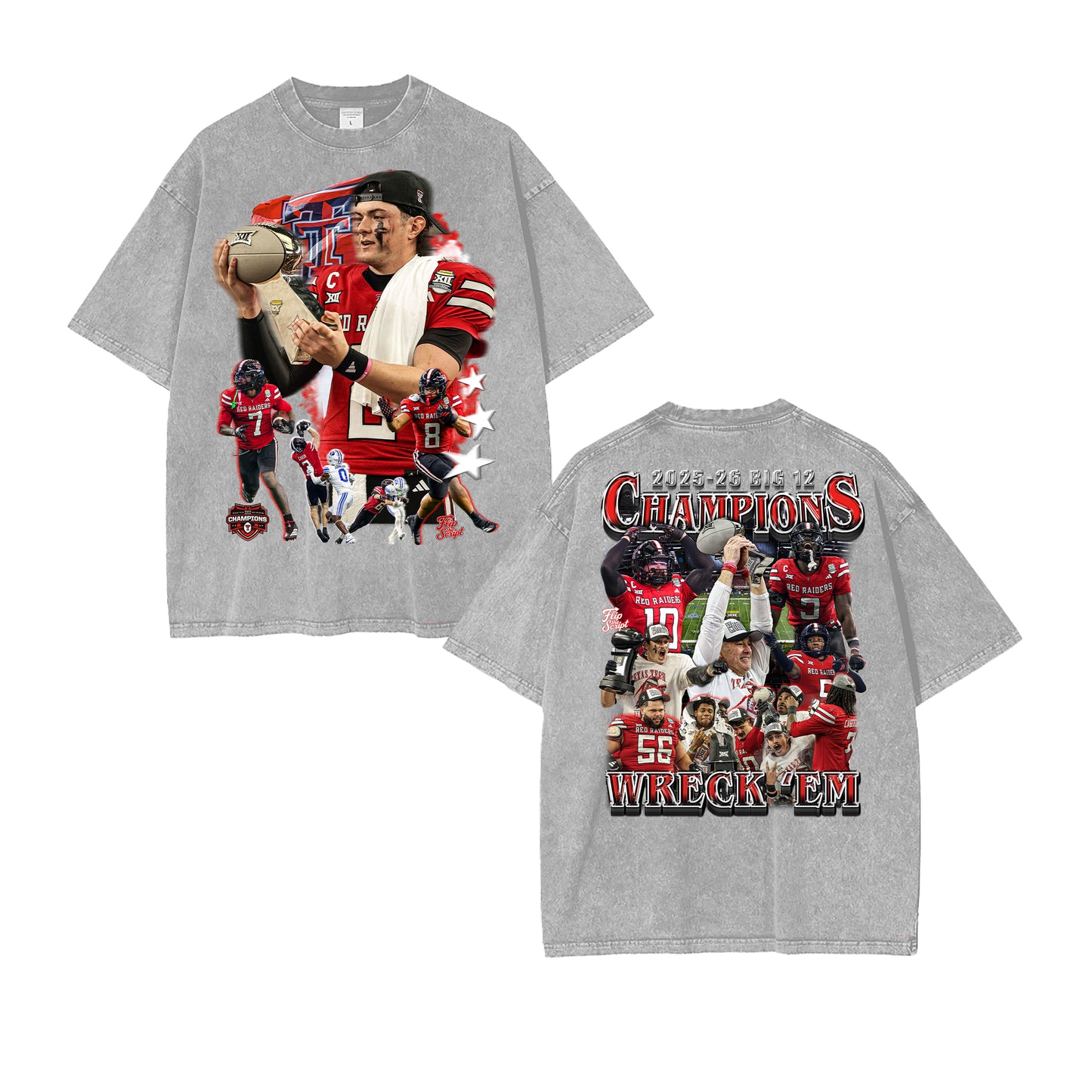 Texas Tech 2025-26 Big 12 Champs Vintage Graphic Tee