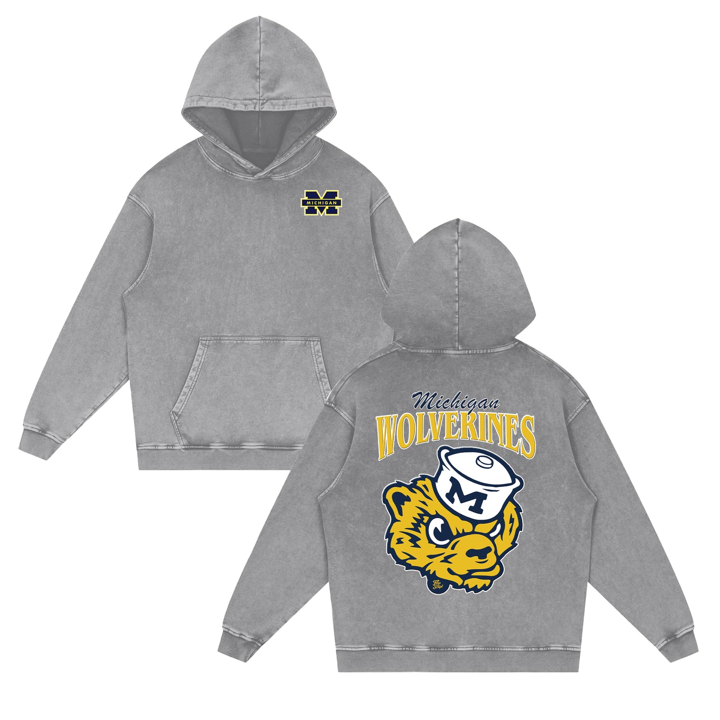 Michigan Wolverines Vintage Hoodie (Front & Back)
