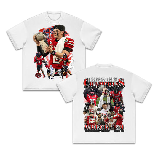Texas Tech 2025-26 Big 12 Champ HEAVY Cotton Tee