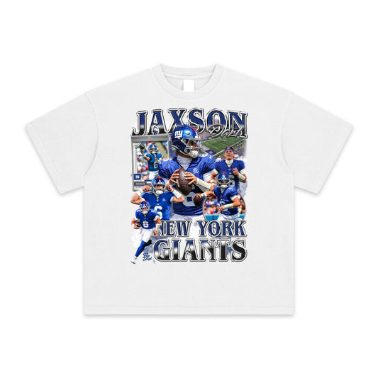 Jaxson Dart Giants Enzyme Wash Graphic Tee